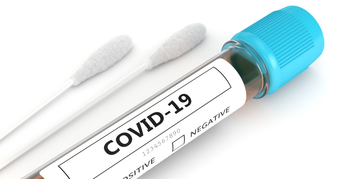 3d render of covid19 nasal swab laboratory test picture id1214431459